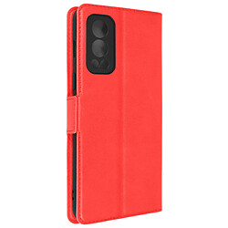 Avizar Étui OnePlus Nord 2 Porte-cartes Support vidéo Double Languette rouge