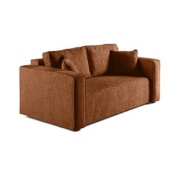 Bestmobilier Topaze - canapé droit 2 places - en tissu velours relief Topaze - canapé droit 2 places - en tissu velours relief - Terracotta