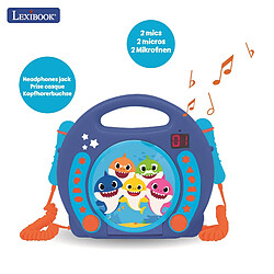 Lexibook Lecteur CD portable avec 2 microphones Baby Shark