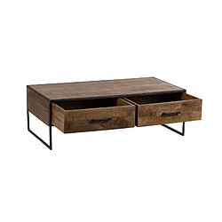 BOIS & CHIFFONS Table basse 2 tiroirs | Manguier Stockholm pas cher