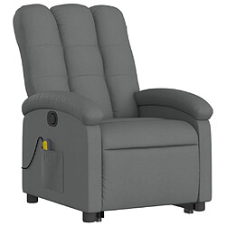 Avis Maison Chic Fauteuil Relax pour salon, Fauteuil de massage inclinable Gris foncé Tissu -GKD85142