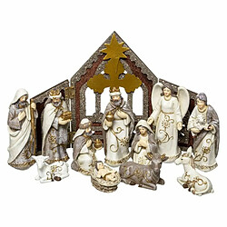 Crèche de Noël Déco 11 Santons 19cm Naturel