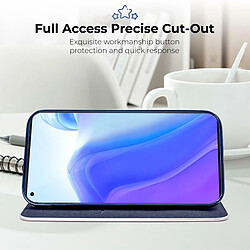 Avis Moozy Étui Portefeuille pour Xiaomi Mi 10T 5G et Mi 10T Pro 5G, Bleu Foncé Carbone - Protection des Bords Métalliques Fermeture Magnétique Flip Cover avec Porte-Cartes