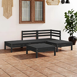 Maison Chic Salon de jardin 5 pcs - Table et chaises d'extérieur - Mobilier/Meubles de jardin Moderne Bois de pin massif Noir -MN34544