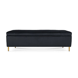 Banquette Coffre Iris velours Noir pieds or