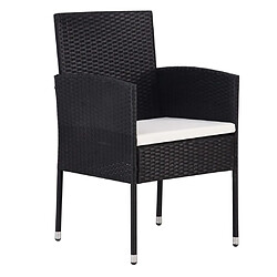 Avis Salle à manger de jardin 5 pcs,Table et chaise à dîner Noir -MN40070