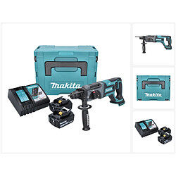 Makita DHR 241 18 V Li-ion Perforateur-Burineur sans fil SDS-Plus avec Boîtier Makpac + 2x Batteries BL 1850 5,0 Ah + Chargeur rapide DC 18 RC