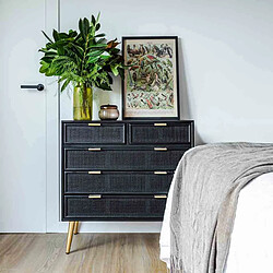 Commode Alexandra House Living Noir Doré Bois MDF