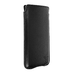 Avizar Pochette Smartphone jusqu'à 5.5'' Cuir Italien Intérieur Soft touch Slim Noir