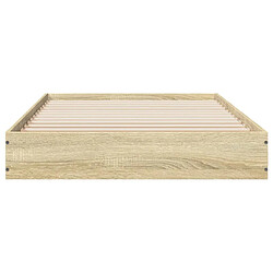 Acheter Vidaxl Cadre de lit chêne sonoma 75x190 cm bois d'ingénierie