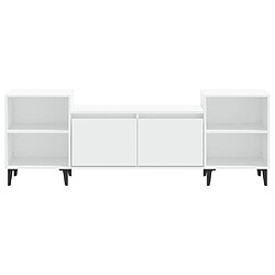 Maison Chic Meuble TV scandinave - Banc TV pour salon Blanc 160x35x55 cm Bois d'ingénierie -MN42739 pas cher