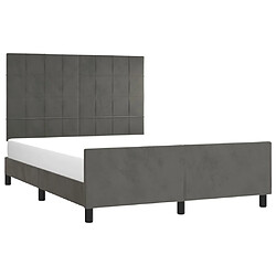 Avis Maison Chic Lit adulte - Cadre Structure de lit avec tête de lit Contemporain Gris foncé 140x190 cm Velours -MN73802