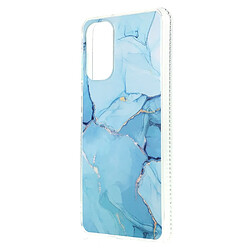 Coque en TPU + acrylique anti-rayures, motif marbre émaillé bleu pour votre Samsung Galaxy A13 5G