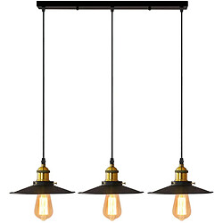 3 Lampes Lustre Industriel, STOEX Vintage Suspension Luminaire E27 Métal Lustre