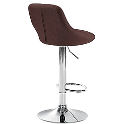 Decoshop26 Tabouret de bar chaise haute x 1 avec coutures décoratives assise en tissu marron pieds métal chromé 10_0005083 pas cher