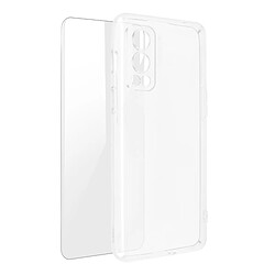 Avizar Coque OnePlus Nord 2 Silicone Souple Film Verre Trempé 9H Transparent