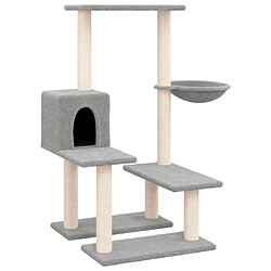 Arbre à chat avec griffoirs,niche pour chat en sisal Gris clair 94,5 cm -MN48848