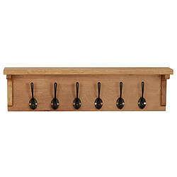 vidaXL Porte-manteau 60x16x16 cm Bois de chêne massif