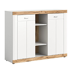 Bestmobilier Coventry - buffet haut - blanc et bois - 104x131 cm Coventry - buffet haut - blanc et bois - 104x131 cm - Bois / Blanc