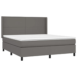 Avis vidaXL Sommier à lattes de lit matelas LED Gris 180x200 cm Similicuir