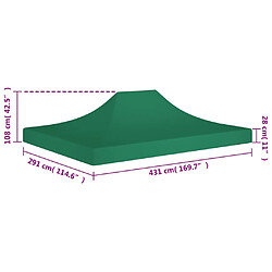 vidaXL Toit de tente de réception 4,5x3 m Vert 270 g/m² pas cher