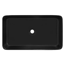 ML-Design Lavabo en Céramique Noir Mat, 68 x 38 x 12 cm, Rectangulaire, Vasque à Poser sur Plan de Toilette, Lave-Mains Évier pour la Salle de Bain/WC Invités, Design Moderne, sans Matériel Montage