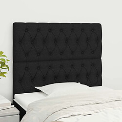 Maison Chic Lot de 2 Têtes de lit design pour chambre - Décoration de lit Noir 90x7x78/88 cm Tissu -MN82573