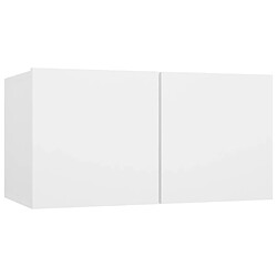 Acheter Maison Chic Ensemble de meubles TV 2 pcs | Banc TV Moderne pour salon | Meuble de Rangement - Blanc Aggloméré -MN19118