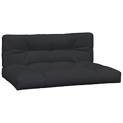 vidaXL Coussins de palette lot de 2 noir tissu