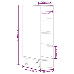 vidaXL Armoire de plancher chêne fumé 20x44,5x81,5cm bois d'ingénierie pas cher