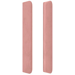 Maison Chic Tête de lit scandinave à LED,meuble de chambre Rose 183x16x118/128 cm Velours -MN76247 pas cher