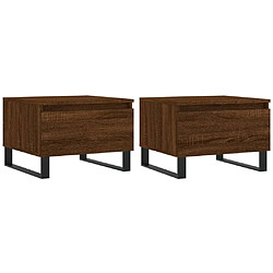 Maison Chic Lot de 2 Tables basses,Table Console pour salon chêne marron 50x46x35 cm bois d'ingénierie -MN48694