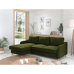 Lisa Design Will - canapé d'angle gauche - convertible avec coffre - 4 places - en tissu Will - canapé d'angle gauche - convertible avec coffre - 4 places - en tissu - Vert Olive