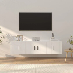 vidaXL Ensemble de meubles TV 3 pcs Blanc Bois d'ingénierie