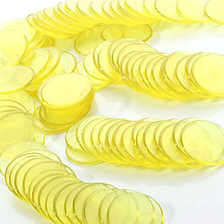 Avis 100pcs Plastique Jaune Jetons De Bingo 3cm