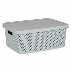 Kipit Boîte de rangement avec couvercle Gris Plastique 13 L 28 x 15 x 39 cm (12 Unités)