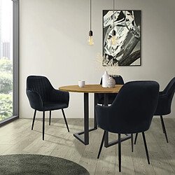 Acheter ML-Design Lot de 4 chaises de salle à manger rembourrée, asisse en velours, noir, en métal