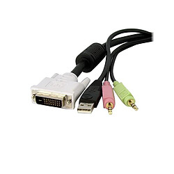 StarTech.com Câble de commutateur KVM DVI-D Dual Link USB 4 en 1 de 4,6 m avec audio et microphone