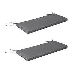 Outsunny Coussins de banc de jardin déhoussables - coussins balancelle - lot de 2 - dim. 120L x 50l cm - rembourrage 5 cm - cordons d'attache - polyester gris