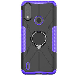 Coque en TPU 2-en-1, anti-empreintes digitales avec béquille pour votre Motorola Moto E7 Power - violet