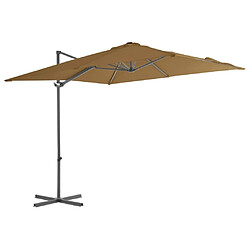 Maison Chic Parasol Jardin | Parasol en porte-à-faux avec mat en acier Taupe 250x250 cm - GKD97046