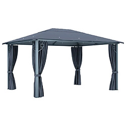 Acheter Maison Chic Tonnelle | Pergola avec rideau 400x300 cm Anthracite Aluminium -GKD58842