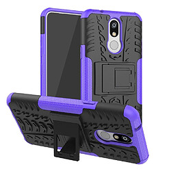 Wewoo Coque Renforcée de protection antichoc PC + TPU pour LG K40 avec support violet