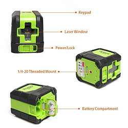 Avis Wewoo Télémètre Mètre Laser 9011G 1V1H 15mW 2 lignes, niveau faisceau laser, murs et planchers recouvrants au (vert)