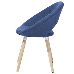 Beliani Chaise de salle à manger ROSLYN Set de 2 Tissu Bleu marine pas cher