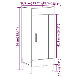 vidaXL Buffet Sonoma gris 34,5x34x90 cm Bois d'ingénierie pas cher