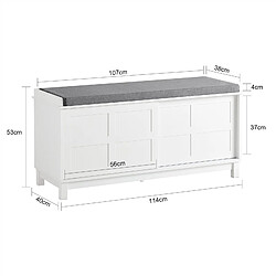 Acheter SoBuy FSR86-W Banc de Rangement avec Coussin Rembourré Meuble Bas Entrée Commode à Chaussure Banquette Confortable