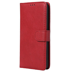 Wewoo Housse Coque Pour Huawei Y5 Prime 2018 Étui de protection à rabat horizontal de couleur unie avec support et fentes cartes et portefeuille et cadre photo et lanière rouge