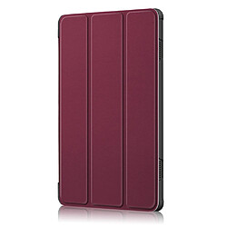 Acheter Etui en PU avec support tri-pliure rouge vin pour votre Lenovo Tab M10 TB-X605F/TB-X505