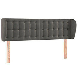 Maison Chic Tête de lit scandinave avec oreilles,meuble de chambre Gris foncé 147x23x78/88 cm Velours -MN70484